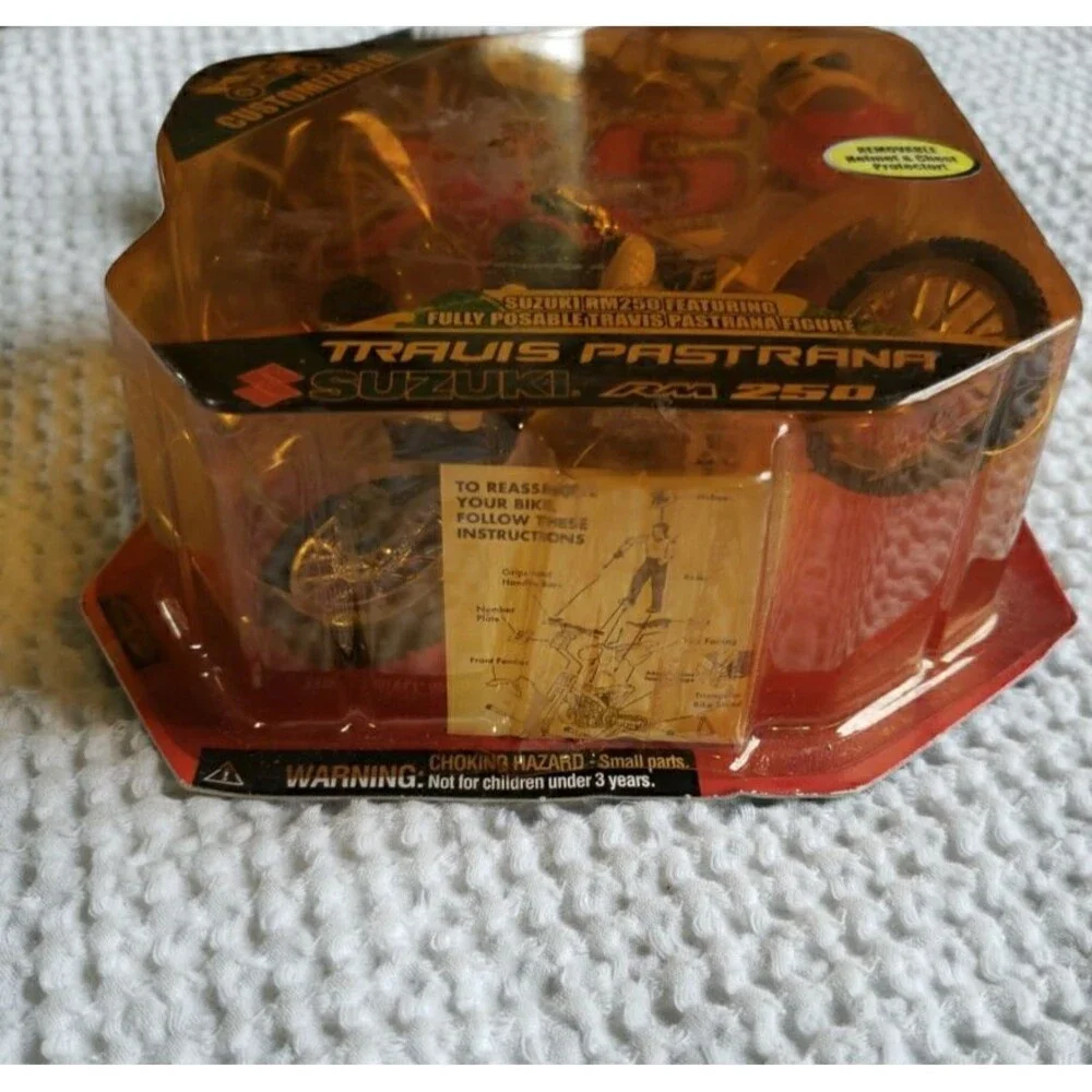 New Road Champs XS Travis Pastrana Suzuki RM250 Dirt Bike Action Figure #199